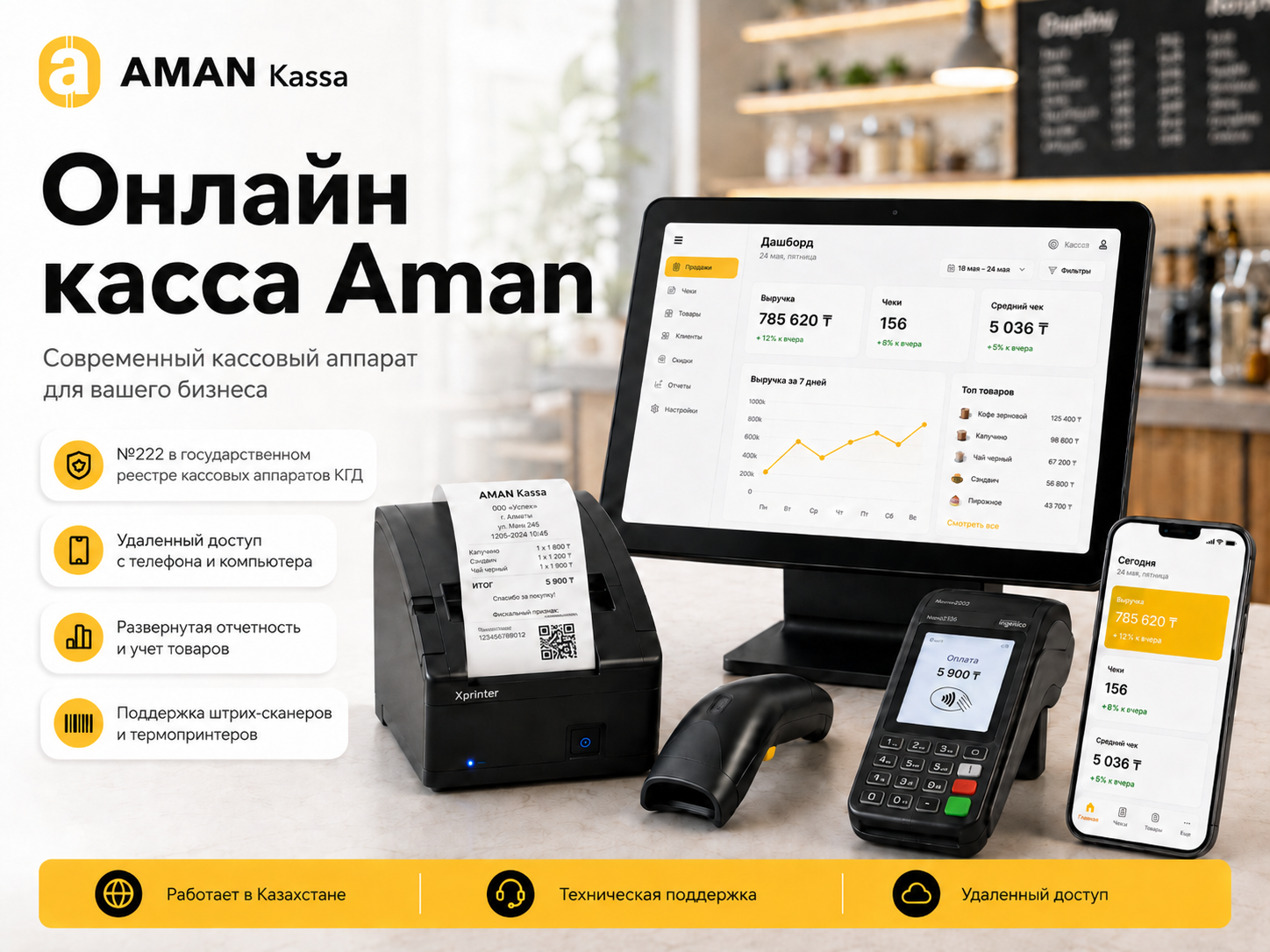 Aman Kassa — онлайн-касса для бизнеса в Казахстане
